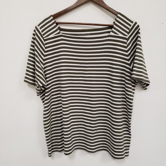 croft & barrow Tops - Croft & Barrow Womens Square Neck Top Size 2X Green Preppy Capsule Casual Earthy